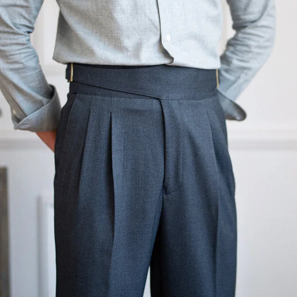 Pantaloni Slim Fit Plissettati