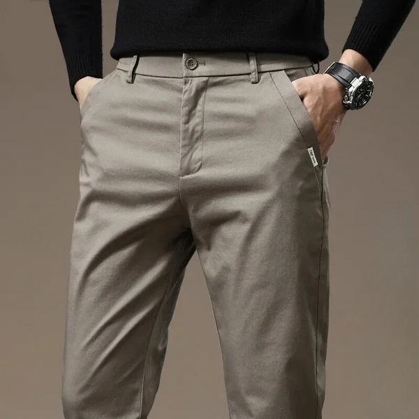 Pantaloni Slim Fit in Cotone Puro